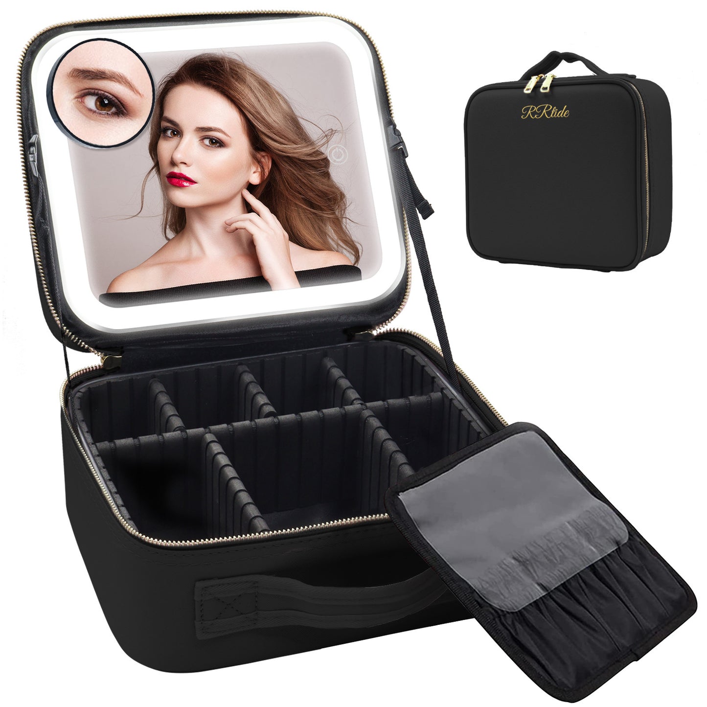 Glow & Go: LED Make-up Tasche mit integriertem Spiegel