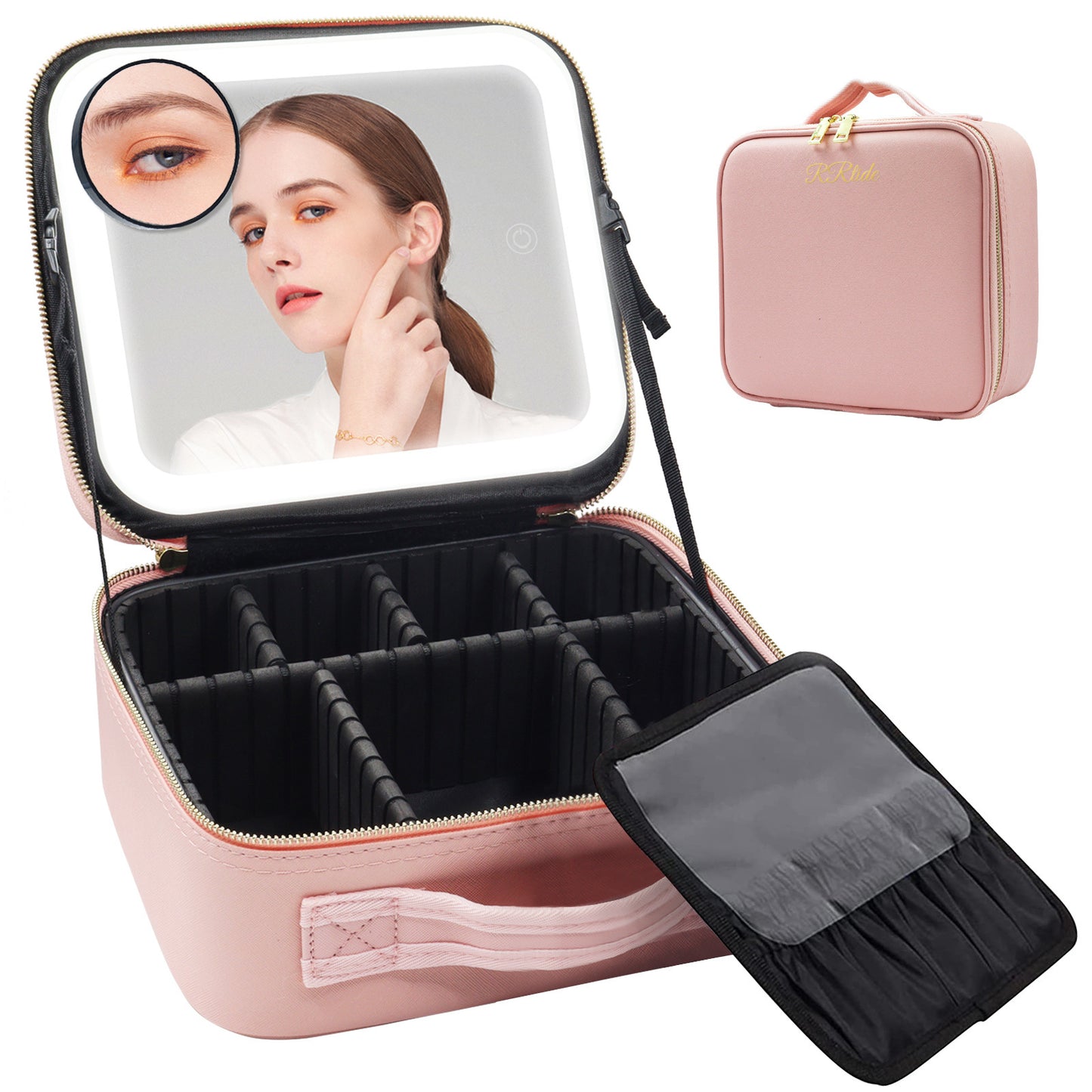 Glow & Go: LED Make-up Tasche mit integriertem Spiegel